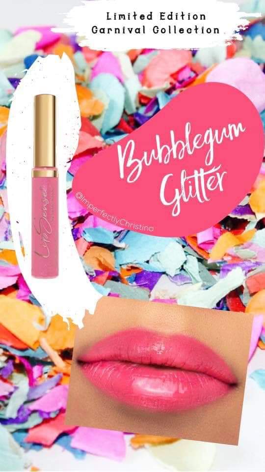 Bubble gum pink glitter lips collection