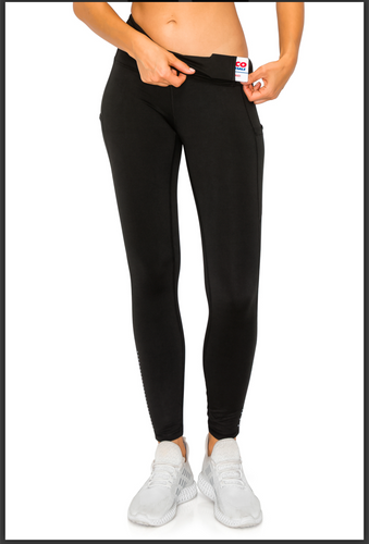 Black Premium Active Workout Leggings Nylon Lyric Blend