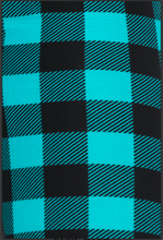 Plus Size Black and Teal Plaid Print Leggings