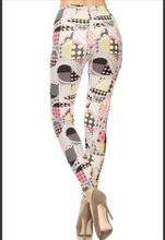 One Size  Pink, Black & Yellow Paisley & Plaid Print Leggings