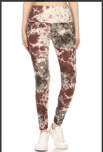 Plus Size Neutral Creme, Brown and Black Tie Dye Leggings