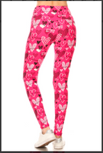 Plus Size Pink Valentine's Day "Love" and "Heart" Leggings