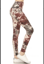 Plus Size Neutral Creme, Brown and Black Tie Dye Leggings