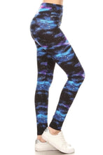 One Size Blue Galaxy Print Leggings