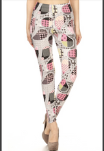 One Size  Pink, Black & Yellow Paisley & Plaid Print Leggings