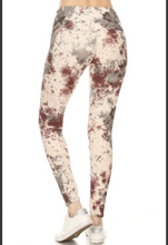 Plus Size Neutral Creme, Brown and Black Tie Dye Leggings