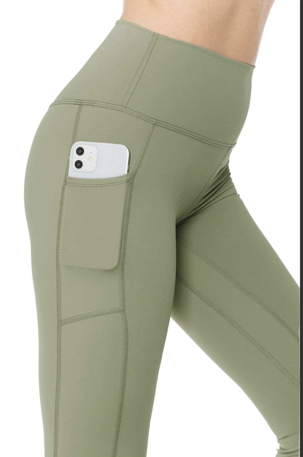 Grey Sage Green Premium Active Workout Leggings