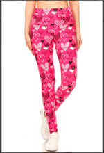 Plus Size Pink Valentine's Day "Love" and "Heart" Leggings