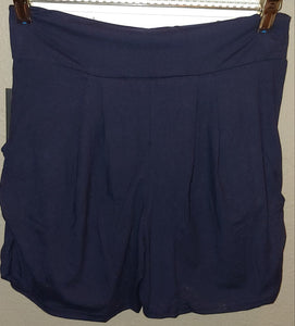 Solid Navy Blue High Rise Slouchy Pocket Short