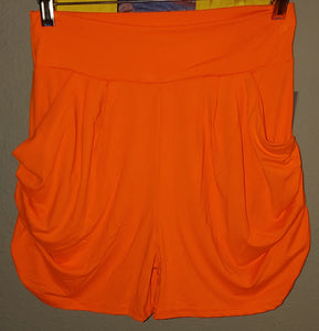 Solid Orange High Rise Slouchy Pocket Short