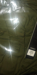 Solid Olive Green High Rise Slouchy Pocket Shorts