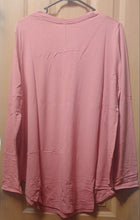 Ash Rose Plus Curved Neck Long Sleeve Tunic - tops