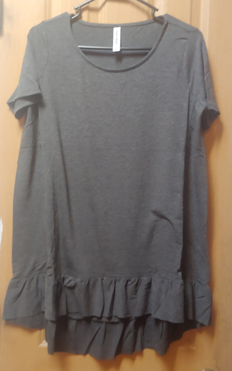 ruffle hem tunic top
