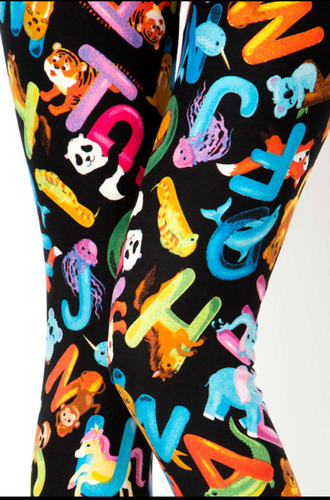 One Size Colorful Alphabet Leggings
