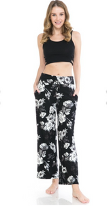 Greyscale Floral Print Lounge Pant