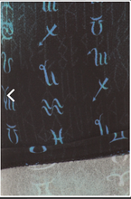 One Size Teal Astrological Sign Print Leggings on Black Background