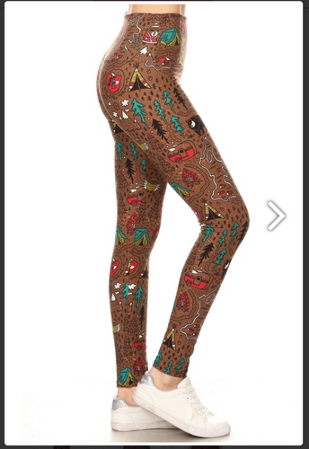 One Size Camping Adventures Leggings