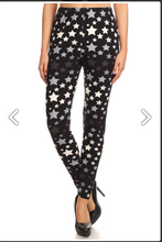 One Size Grayscale Ombre Starry Leggings