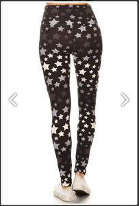 Plus Size Grayscale Ombre Starry leggings