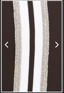 Plus Size Silver, White & Black Detail Stripe Leggings