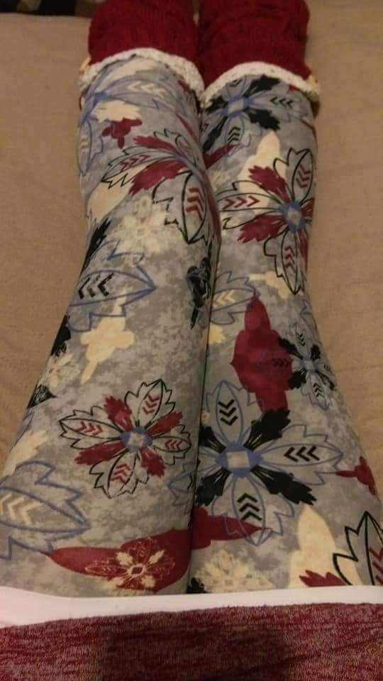 One Size Light Blue/Grey Western Print Leggings