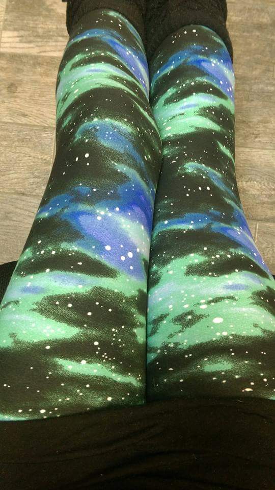 One Size Green Galaxy Print Leggings – Denise's Delights - Barber