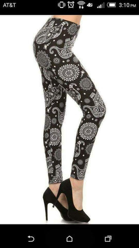 One Size Elephant Large Circle Mandala Print