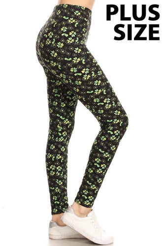 Plus Size Four Leaf Clover Leggings