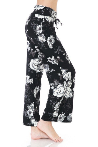 Greyscale Floral Print Lounge Pant
